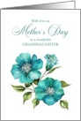 Happy Mothers Day Granddaughter Delicate Blue Flax Flowers card