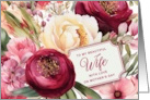 Happy Mothers Day Wife Vintage Rose and Peonies card