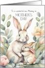 Happy Mothers Day New Mommy Bunny and Baby card