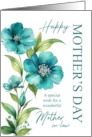 Mother In Law Modern Mothers Day Blue Flax Flowers card