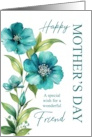 Friend Modern Mothers Day Blue Flax Flowers card
