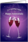 Anniversary Sparkling Wine Glass Toast with Hearts card