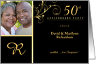 50th Anniversary Party Invitations - Elegant Swirls - Custom Photo Cards