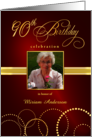 90th Birthday Party Invite Elegant Red and Gold card