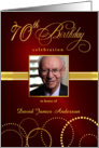 70th Birthday Party Invite Elegant Red and Gold card