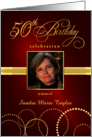 50th Birthday Party Invite Elegant Red and Gold card
