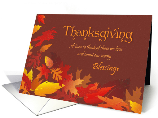 Happy Thanksgiving Festive Fall Leaves card (105956)