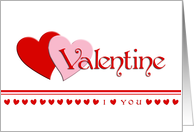 Valentine I Love You card