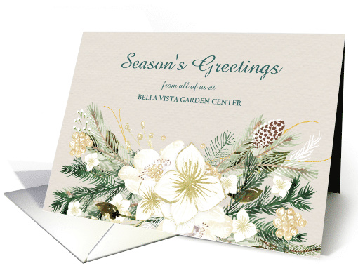 Botanical Watercolor Floral Corporate Holiday Greetings... (1451544)