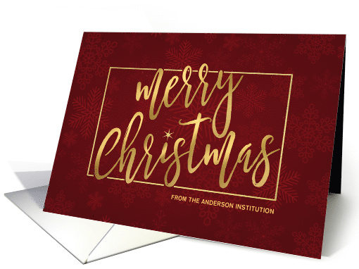 Merry Christmas Gold Stripes Hand-Lettered Holiday Greetings card