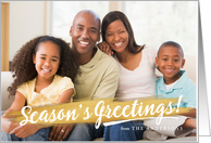 Season’s Greetings Gold Paint Brush Stroke Holiday Photo Card