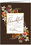 Thankful Fall Foliage Thanksgiving Greeting for Father-in-Law card