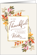 Thankful Fall Foliage Thanksgiving Greeting for Mother-in-Law card