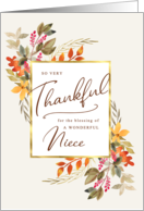 Thankful Fall Foliage Thanksgiving Greeting for Niece card
