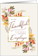 Thankful Fall Foliage Thanksgiving Greeting for Employee card