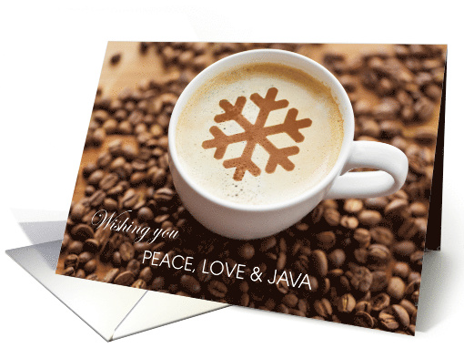 Peace Love & Java Coffee Business Holiday Greeting card (1579886)