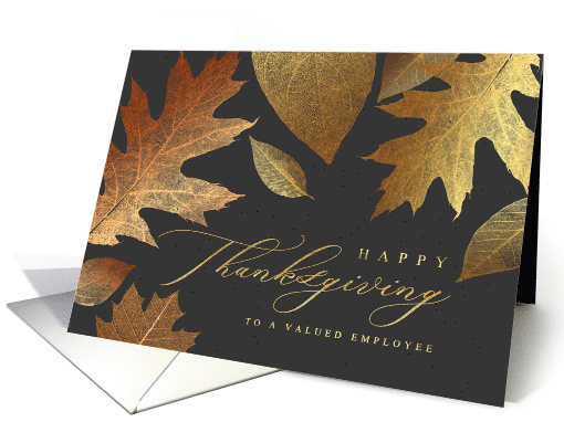Happy Thanksgiving to a Valued Employee Holiday Business Greeting card
