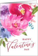 Happy Valentine’s Day Watercolor Bouquet Generic card
