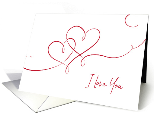 Valentine's Day Linked Hearts I Love You card (1596988)