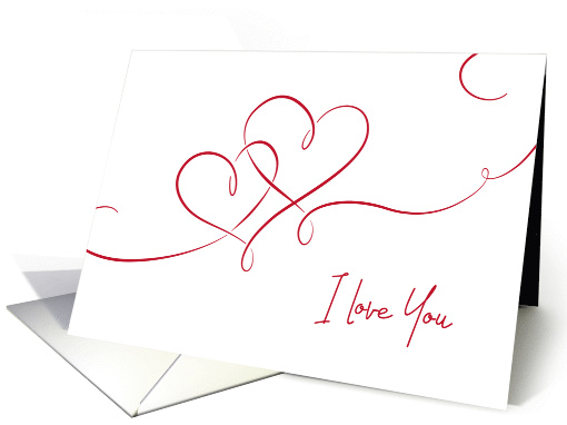 I Love You Minimalist Linked Hearts card (1596994)