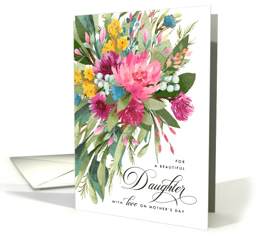 Happy Mother's Day Watercolor Bouquet for Daughter card (1597952)