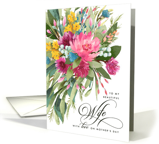 Happy Mother's Day Beautiful Bouquet for Wife - Religious card