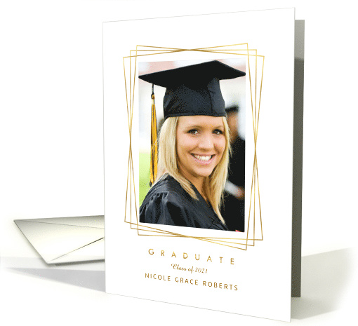 Graduation Announcement for Daughter Gold Geometric Photo... (1601706)