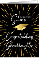 Graduation Time to Shine Gold Fireworks Congratulations Granddaughter card