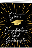 Graduation Time to Shine Fireworks Congratulations Great-Granddaughter card