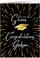 Graduation Time to Shine Gold Fireworks Congratulations Godson card