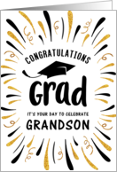 Graduation Congratulations Grandson with Festive Streamers card