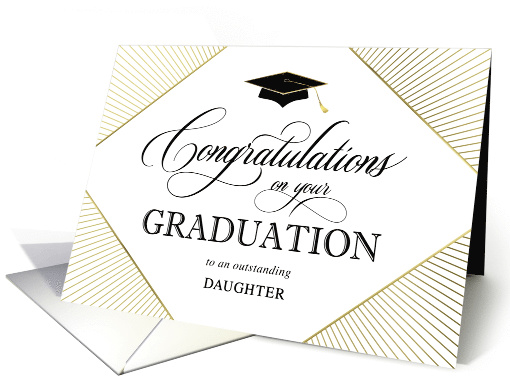 Graduation Congratulations Daughter Elegant Art Deco Gold... (1604848)