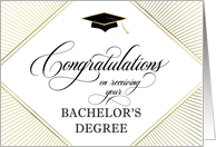 Bachelor’s Degree Graduation Congratulations Elegant Art Deco White card