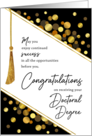 Graduation Congratulations Doctoral Degree Faux Tassel Gold Confetti card