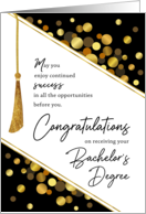 Graduation Congratulations Bachelor’s Degree Faux Tassel Gold Confetti card