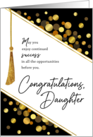 Graduation Congratulations Daughter Faux Tassel Gold Confetti Dots card