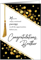 Graduation Congratulations Brother Faux Tassel Gold Confetti Dots card