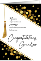 Graduation Congratulations Grandson Faux Tassel Gold Confetti Dots card
