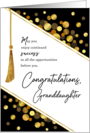 Graduation Congratulations Granddaughter Faux Tassel Gold Confetti card