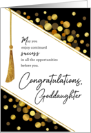 Graduation Congratulations Goddaughter Faux Tassel Gold Confetti card