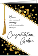 Graduation Congratulations Godson Faux Tassel Gold Confetti card