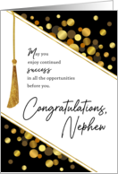 Graduation Congratulations Nephew Faux Tassel Gold Confetti Dots card