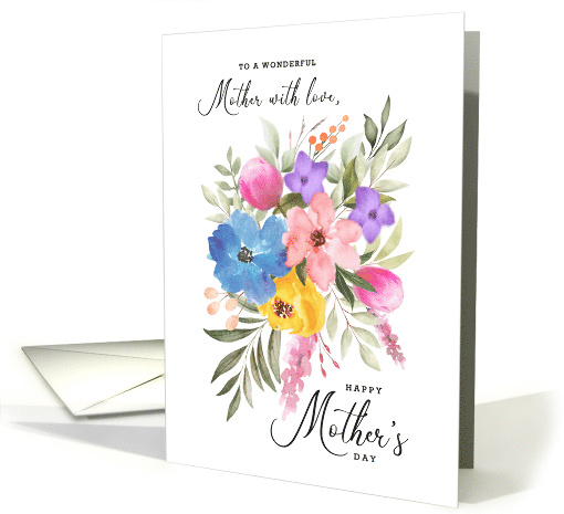 Happy Mother's Day Mother Pastel Watercolor Bouquet card (1676466)
