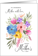 Happy Mother’s Day Mother Pastel Watercolor Bouquet card