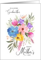 Happy Mother’s Day Godmother Pastel Watercolor Bouquet card