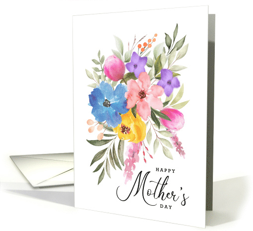 Happy Mother's Day Pastel Watercolor Bouquet card (1676536)