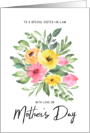 Mother’s Day Sister in Law Watercolor Floral Bouquet card
