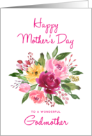 Happy Mother’s Day Godmother Watercolor Peonies Bouquet card