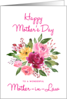 Happy Mother’s Day Mother in Law Watercolor Peonies Bouquet card