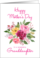 Happy Mother’s Day Granddaughter Watercolor Peonies Bouquet card
